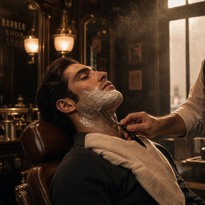 Hot towel shave service photo